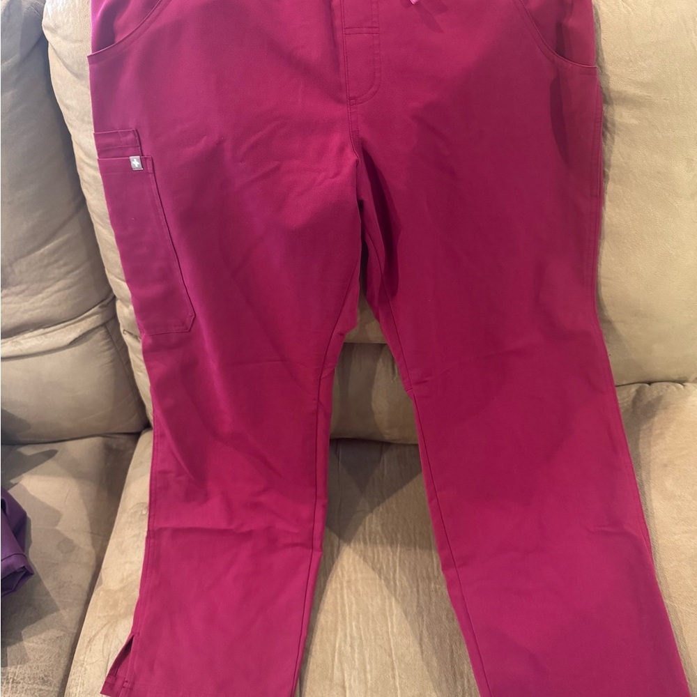 Figs Technical Collection Burgundy Scrub Pants